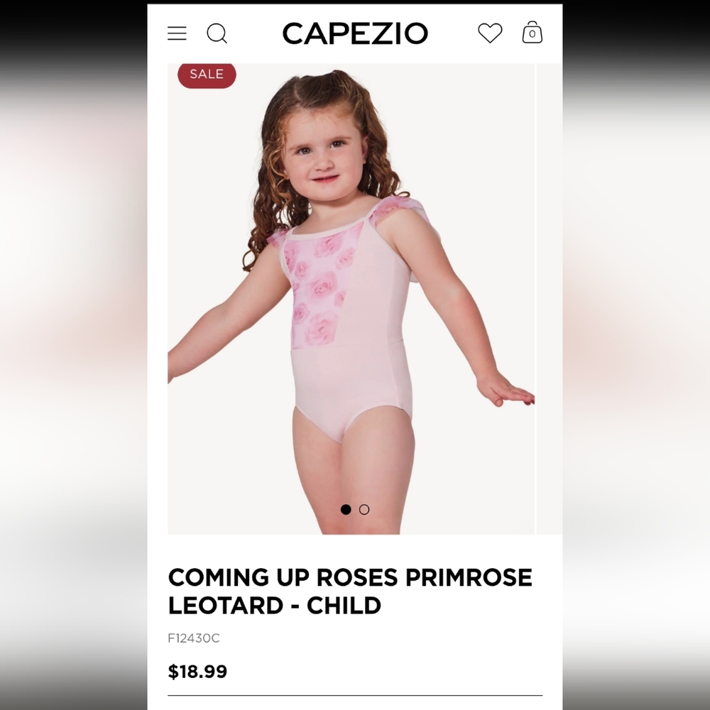 Capezio Child Primrose Pink Rose-Print One-Piece Leotard